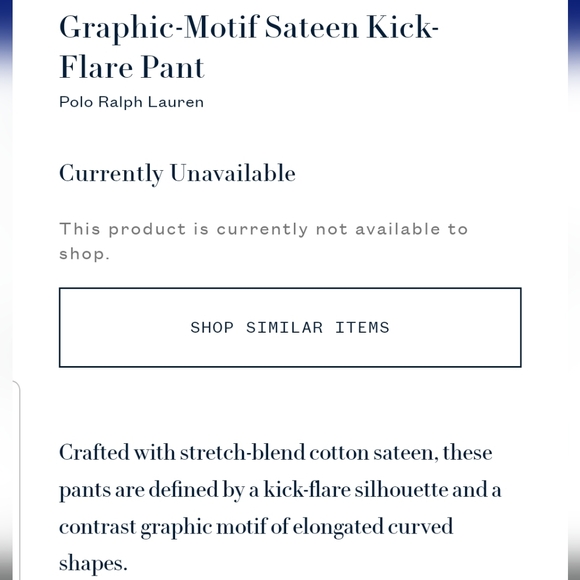 POLO RALPH LAUREN NEW GRAPHIC MOTIF SATEEN KICK FLARE PANT SEXY GROOVY ROCKSTAR - Picture 9 of 9